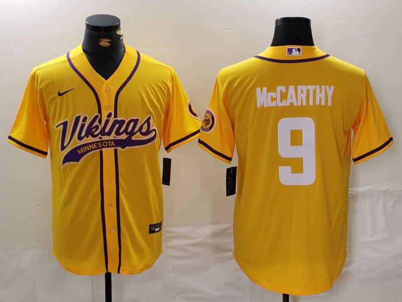 Men Minnesota Vikings #9 Mccarthy Yellow Joint Name 2024 Nike Limited NFL Jersey style 6